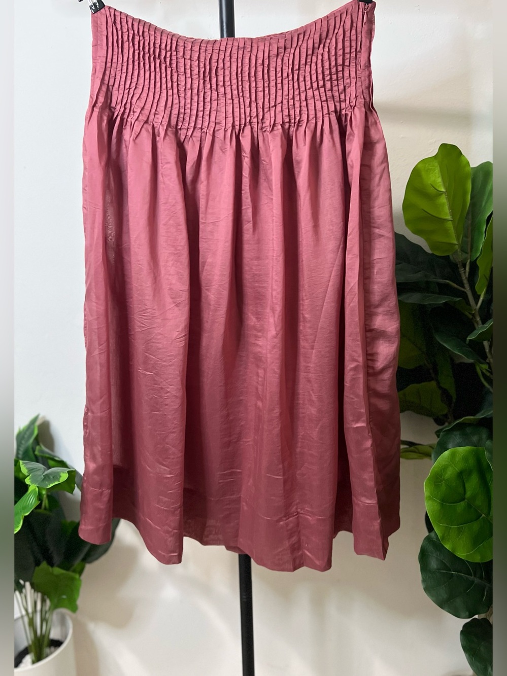 NWT Future Collective Dusty Rose Pleated Midi Skirt Plus Size 16 Flowy